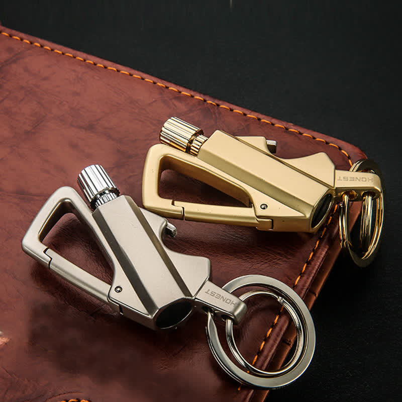 Ouvre-bouteille portable Porte-clés Allumette Briquet à huile rechargeable