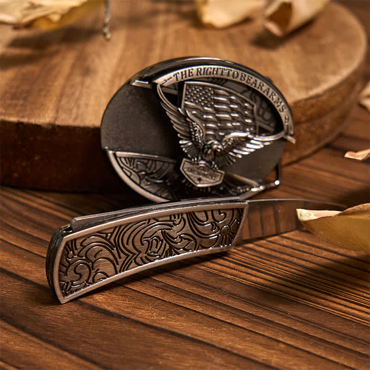 Ensemble de boucles de ceinture, couteau caché, pendentif Longhorn, cravate bolo, drapeau aigle, DIY
