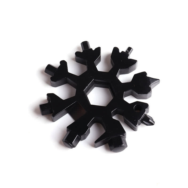 Clé multifonction 18 en 1 en forme de flocon de neige avec porte-clés