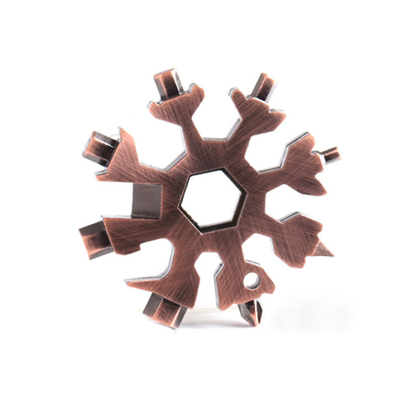 Clé multifonction 18 en 1 en forme de flocon de neige avec porte-clés