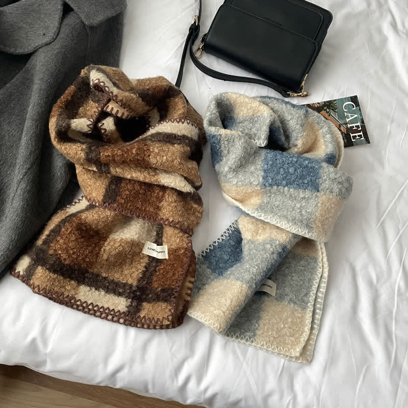 Écharpe à carreaux ultra-affleurante unisexe pour accessoires d'hiver