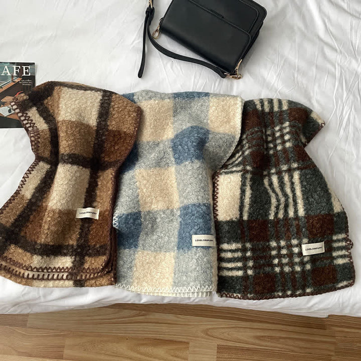 Écharpe à carreaux ultra-affleurante unisexe pour accessoires d'hiver