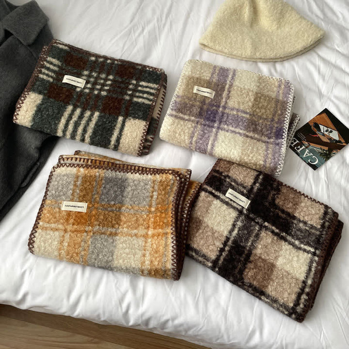 Écharpe à carreaux ultra-affleurante unisexe pour accessoires d'hiver