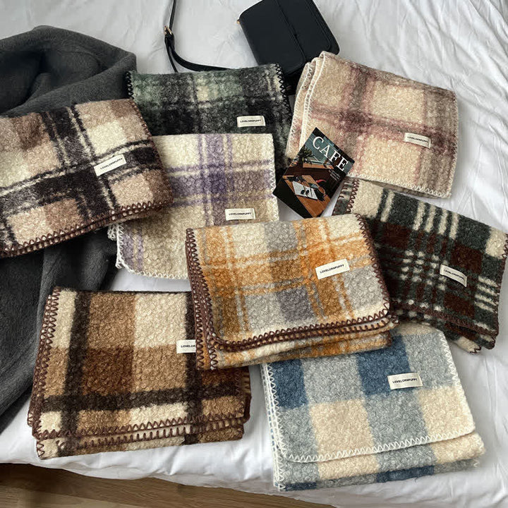 Écharpe à carreaux ultra-affleurante unisexe pour accessoires d'hiver