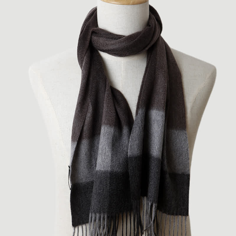 Écharpe en cachemire à carreaux assortie en trois couleurs pour homme