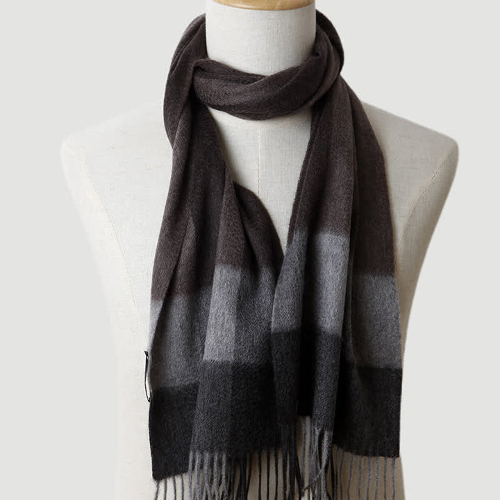 Écharpe en cachemire à carreaux assortie en trois couleurs pour homme