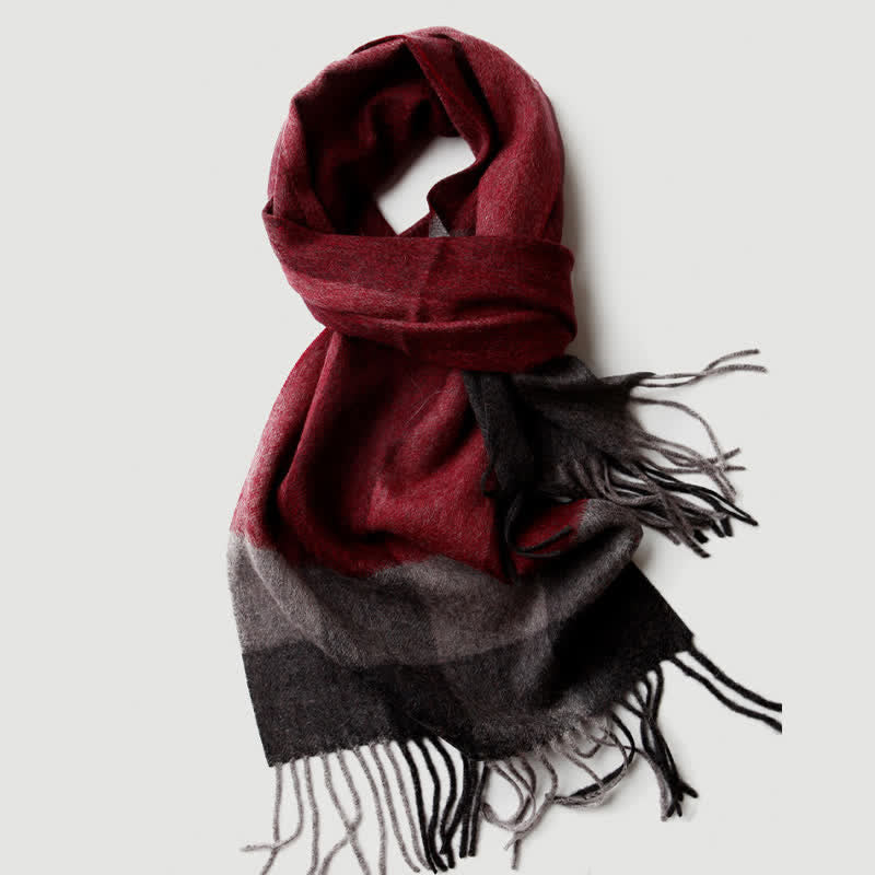 Écharpe en cachemire à carreaux assortie en trois couleurs pour homme