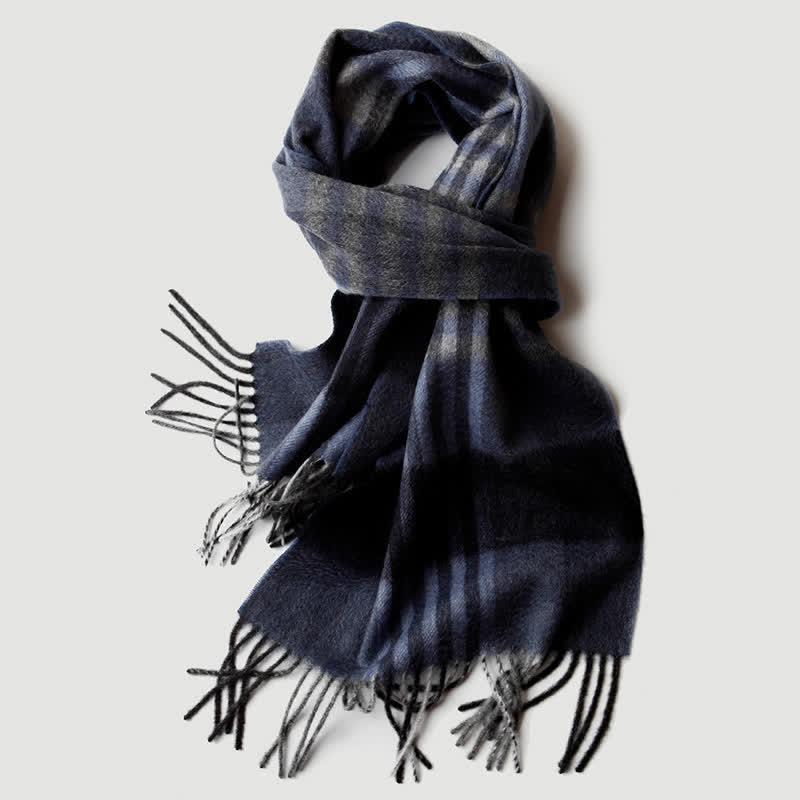 Écharpe en cachemire à carreaux assortie en trois couleurs pour homme