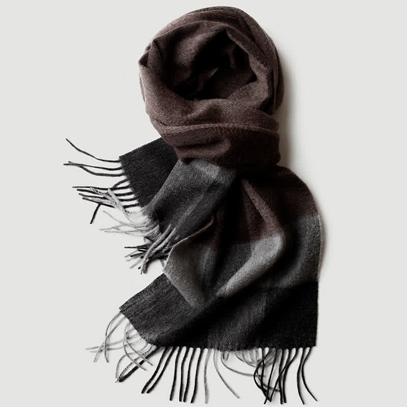 Écharpe en cachemire à carreaux assortie en trois couleurs pour homme