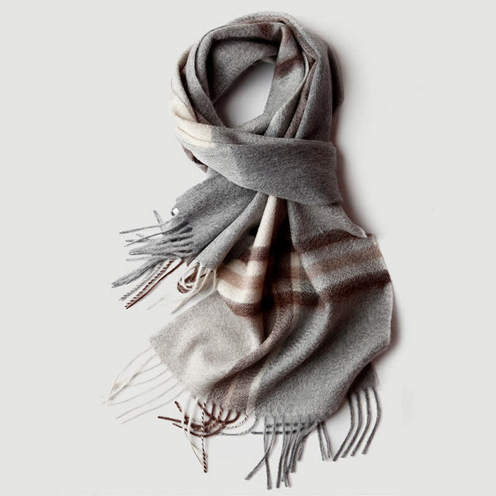 Écharpe en cachemire à carreaux assortie en trois couleurs pour homme