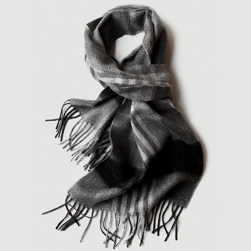 Écharpe en cachemire à carreaux assortie en trois couleurs pour homme