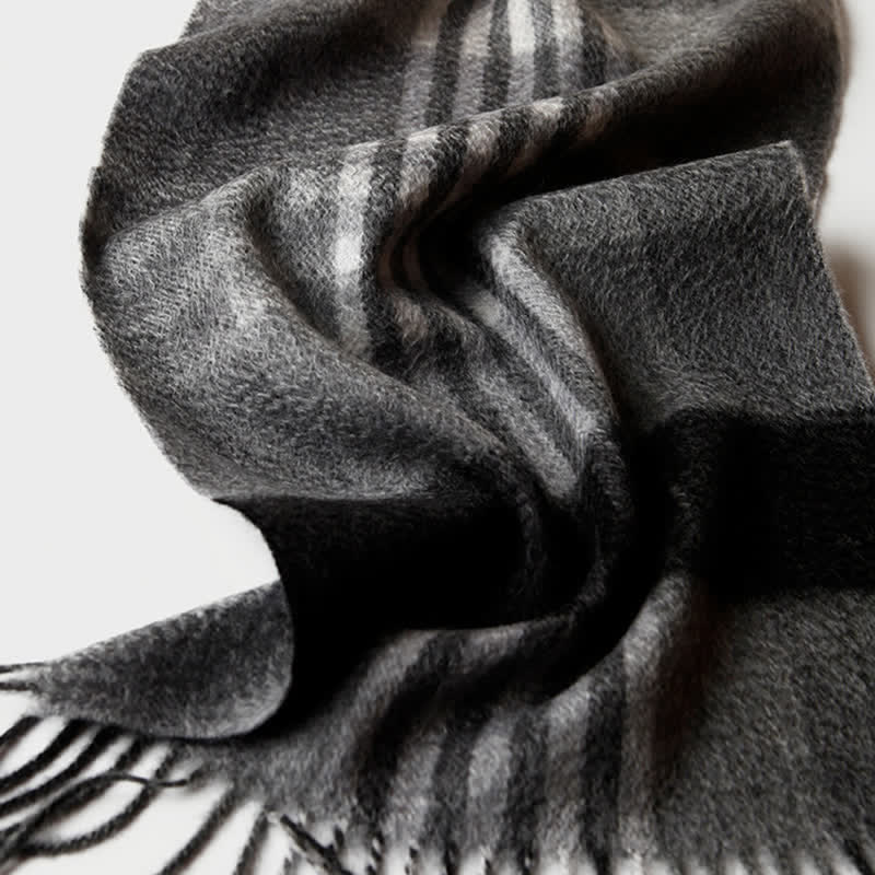 Écharpe en cachemire à carreaux assortie en trois couleurs pour homme