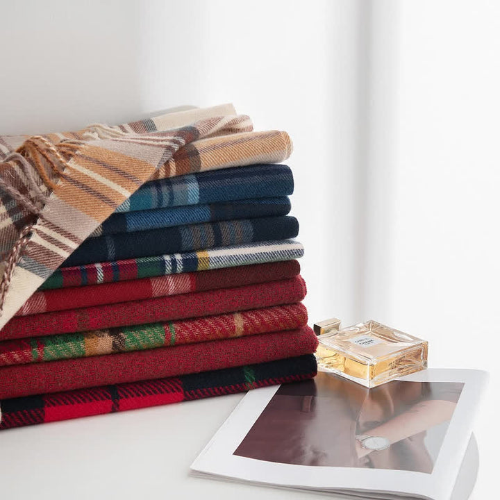 Écharpe unisexe intemporelle à carreaux écossais