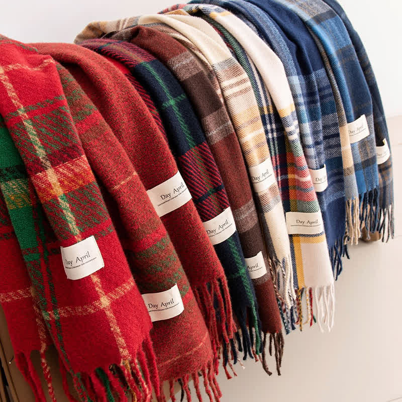 Écharpe unisexe intemporelle à carreaux écossais