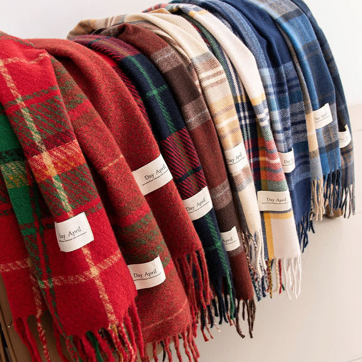 Écharpe unisexe intemporelle à carreaux écossais