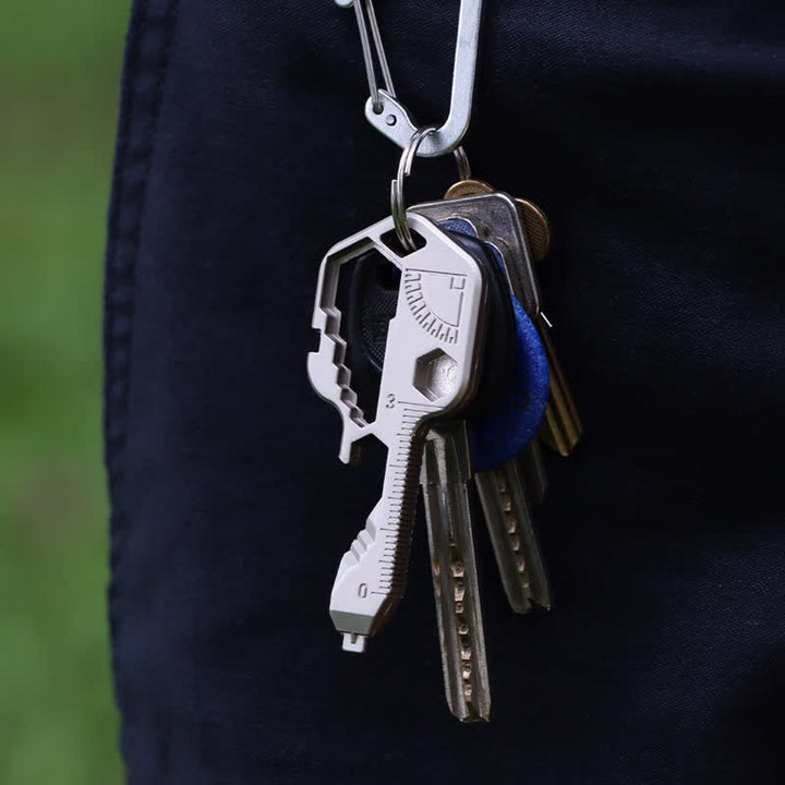 Mini utilitaire 11 en 1 porte-clés en forme de clé pour outils courants