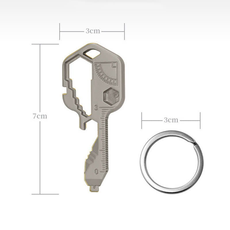 Mini utilitaire 11 en 1 porte-clés en forme de clé pour outils courants