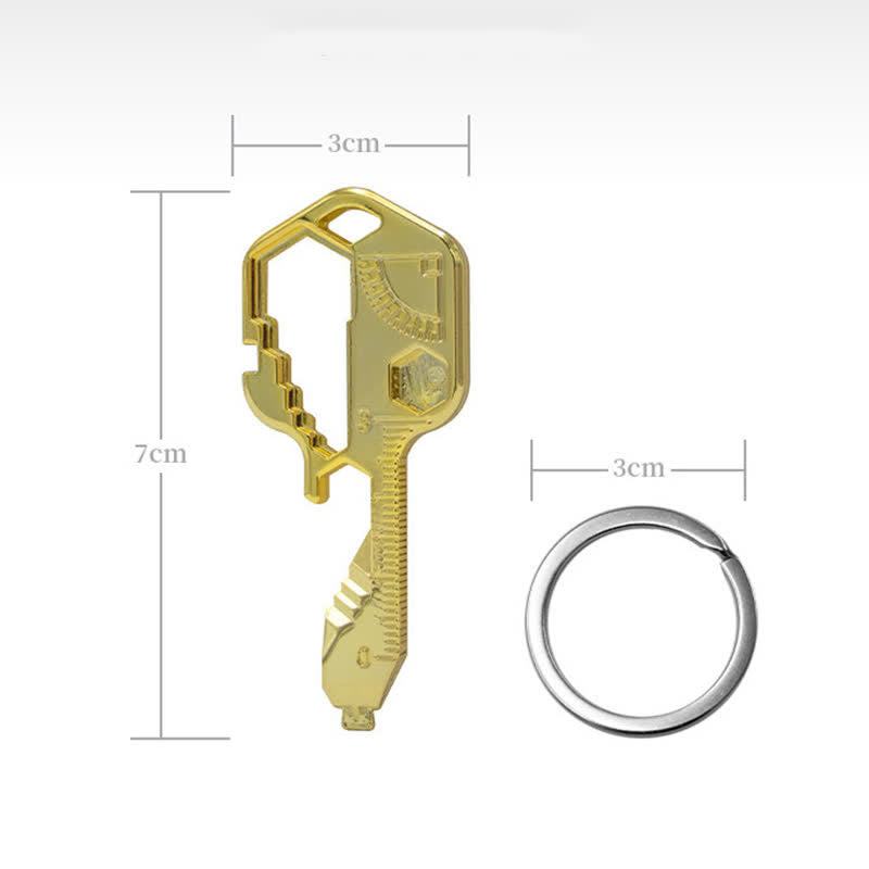 Mini utilitaire 11 en 1 porte-clés en forme de clé pour outils courants