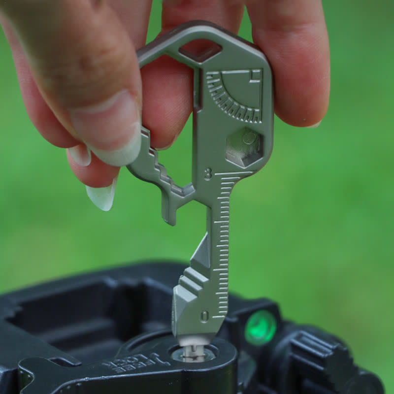 Mini utilitaire 11 en 1 porte-clés en forme de clé pour outils courants