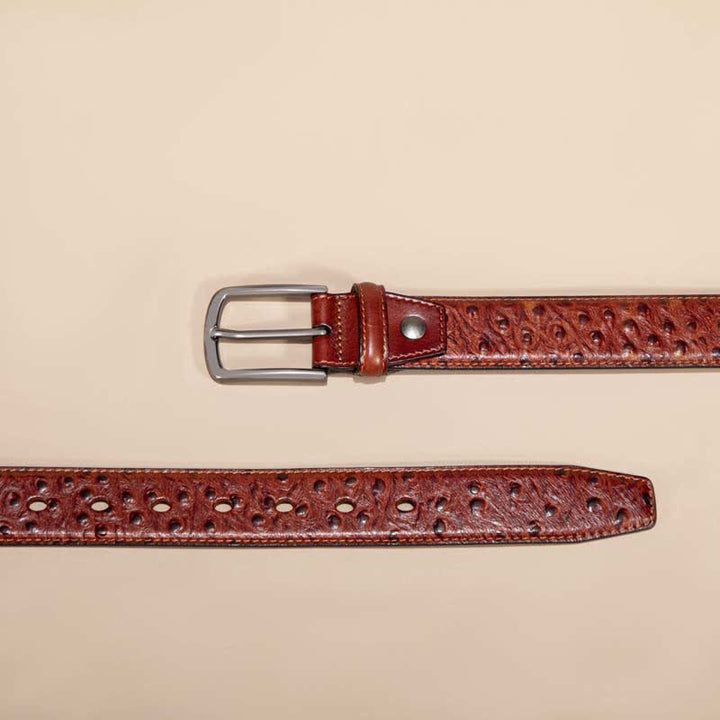 Ceinture en cuir d'alligator à motif crocodile exotique