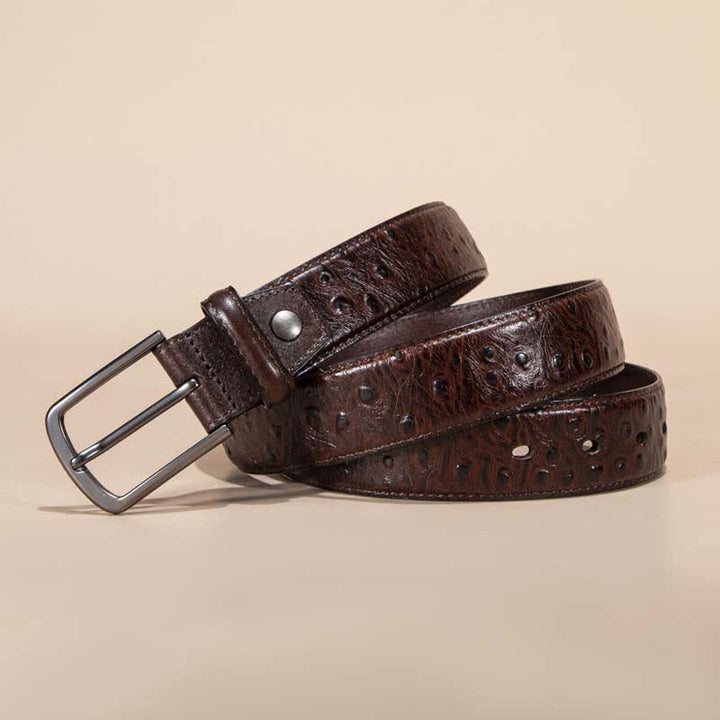 Ceinture en cuir d'alligator à motif crocodile exotique
