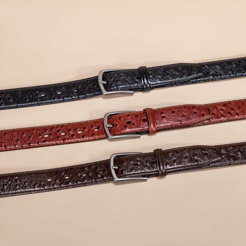 Ceinture en cuir d'alligator à motif crocodile exotique