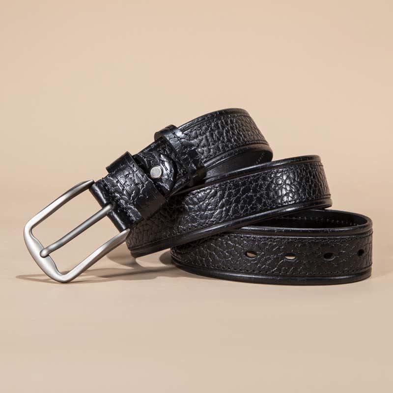 Ceinture décontractée en cuir de vachette avec motif peau de serpent