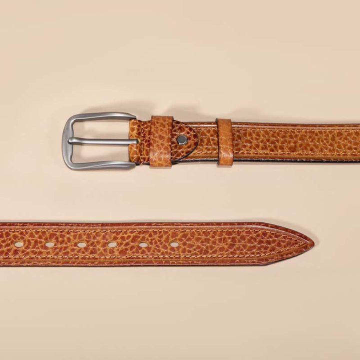 Ceinture décontractée en cuir de vachette avec motif peau de serpent