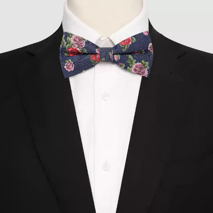 Nœud papillon en coton à imprimé floral délicat pour homme