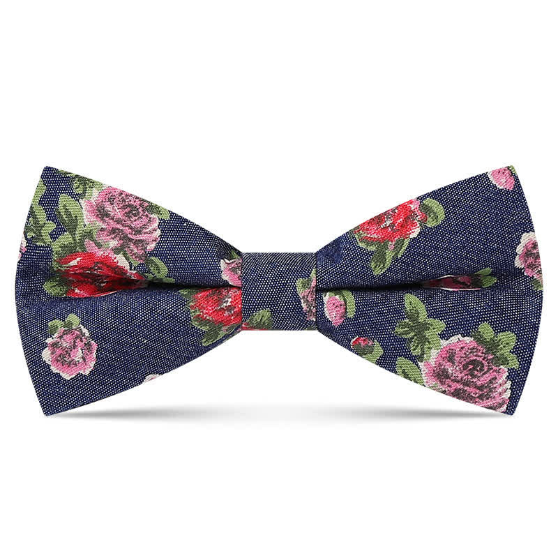 Nœud papillon en coton à imprimé floral délicat pour homme