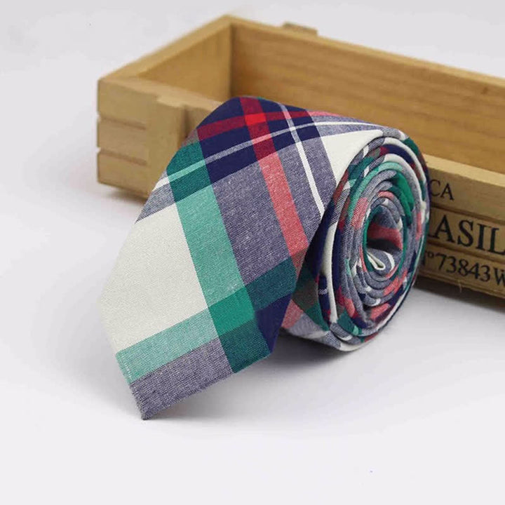 Cravate en coton à carreaux pour homme, style West Country Tradition