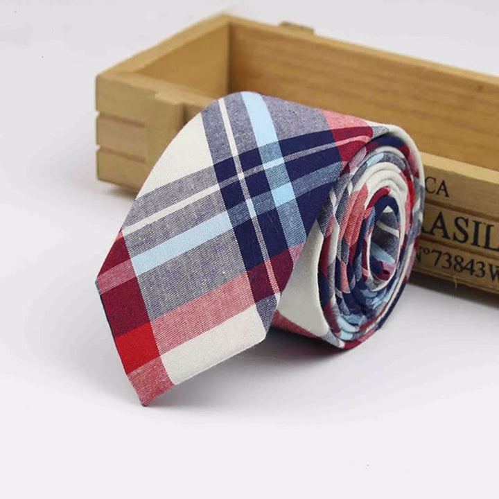 Cravate en coton à carreaux pour homme, style West Country Tradition