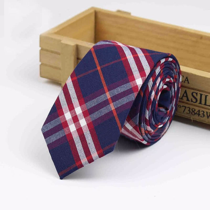 Cravate en coton à carreaux pour homme, style West Country Tradition