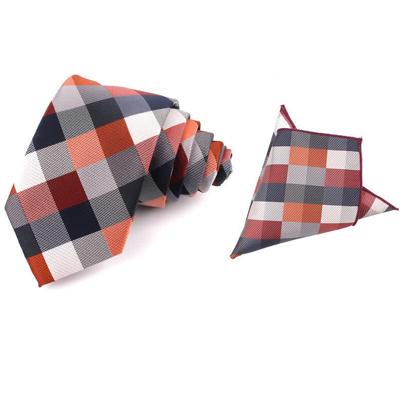 Cravate étroite à carreaux moderne et décontractée pour hommes