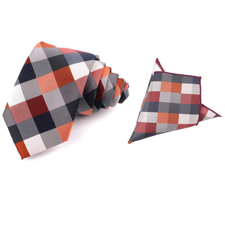 Cravate étroite à carreaux moderne et décontractée pour hommes