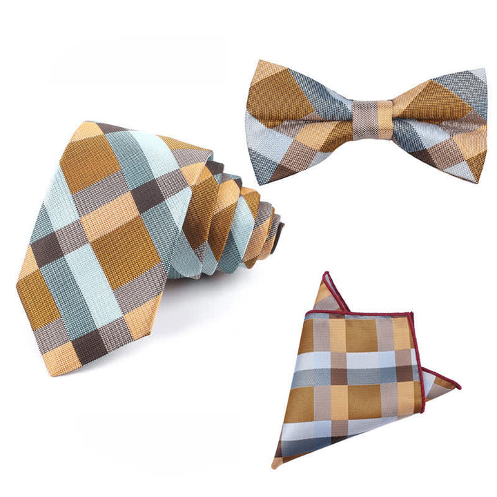 Cravate étroite à carreaux moderne et décontractée pour hommes