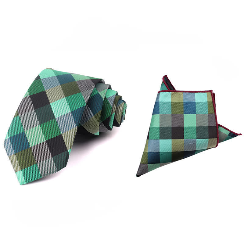 Cravate étroite à carreaux moderne et décontractée pour hommes
