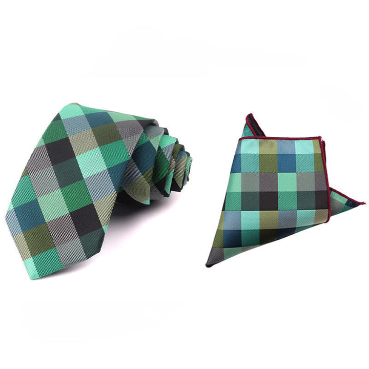 Cravate étroite à carreaux moderne et décontractée pour hommes