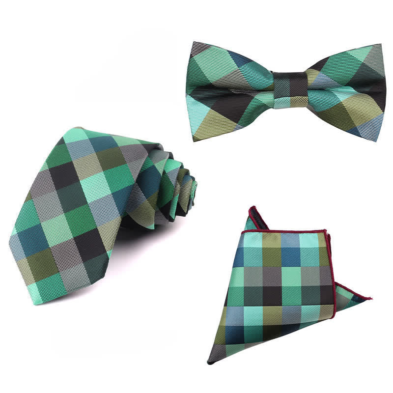 Cravate étroite à carreaux moderne et décontractée pour hommes