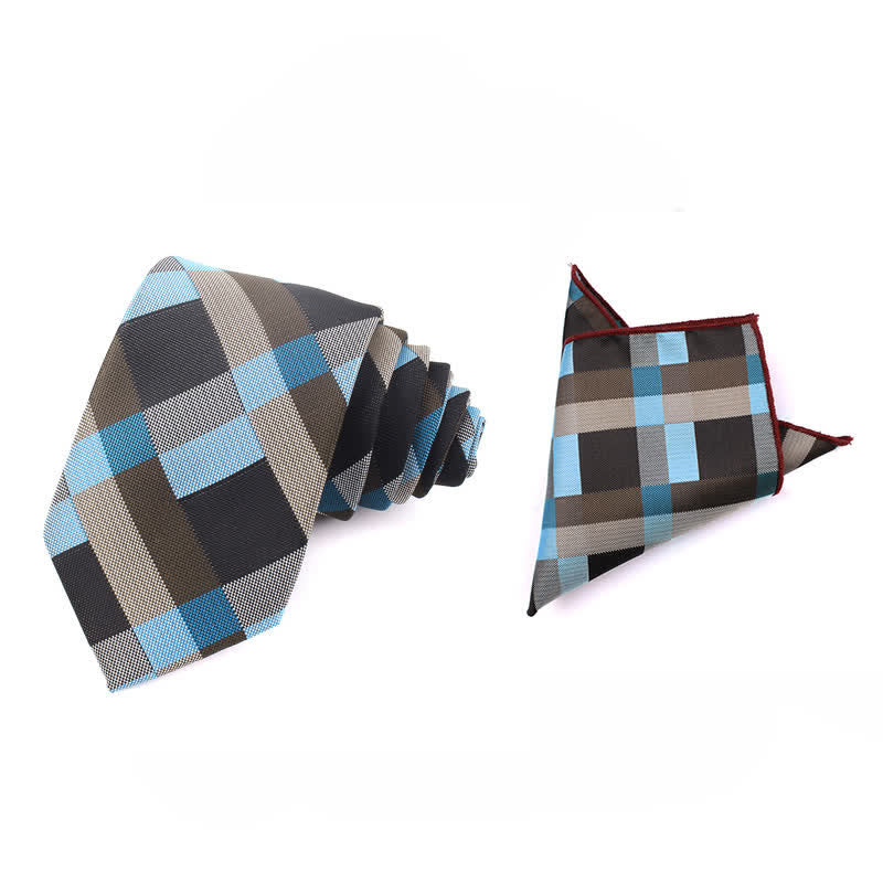 Cravate étroite à carreaux moderne et décontractée pour hommes