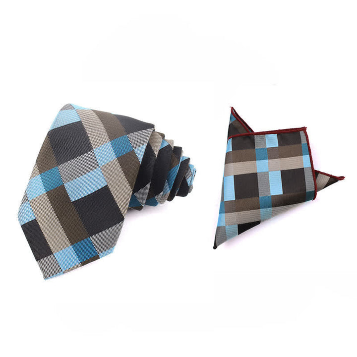 Cravate étroite à carreaux moderne et décontractée pour hommes