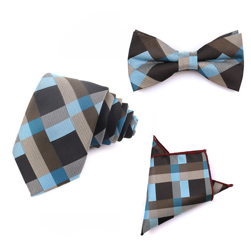 Cravate étroite à carreaux moderne et décontractée pour hommes