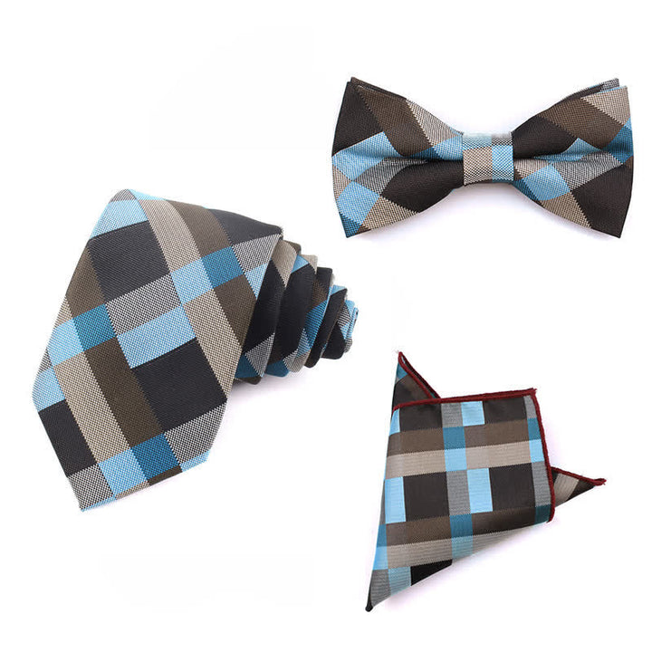 Cravate étroite à carreaux moderne et décontractée pour hommes