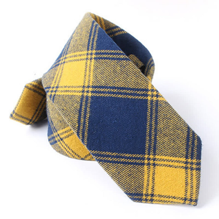 Accessoire de costume formel pour homme Cravate en coton à carreaux