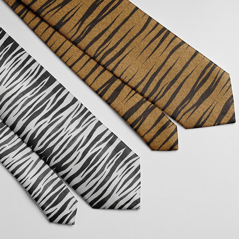 Cravate élégante et amusante pour homme avec imprimé peau d'animal