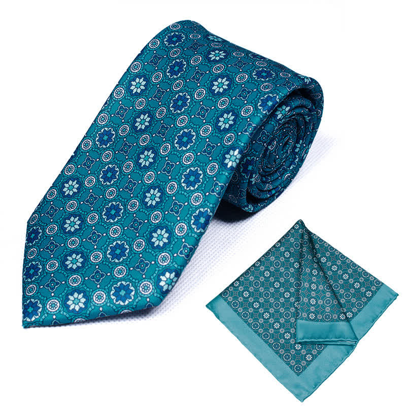 Lot de 2 cravates et mouchoirs à motif cachemire géométrique pour homme - Style #19 - image 20