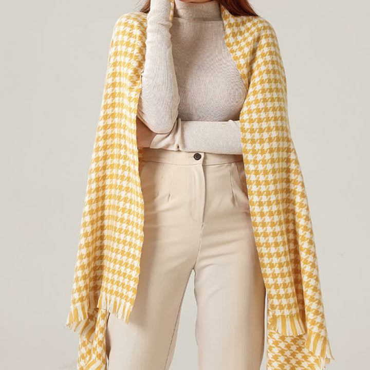 Écharpe unisexe classique en imitation cachemire à motif pied-de-poule