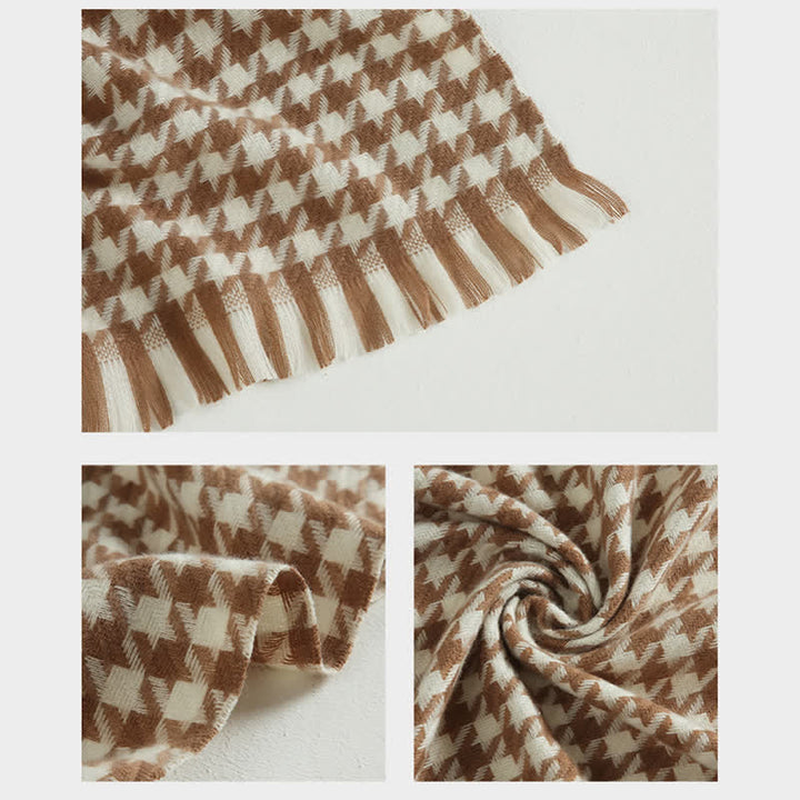 Écharpe unisexe classique en imitation cachemire à motif pied-de-poule