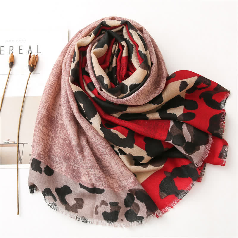 Écharpe fine et grande à imprimé léopard pour femme