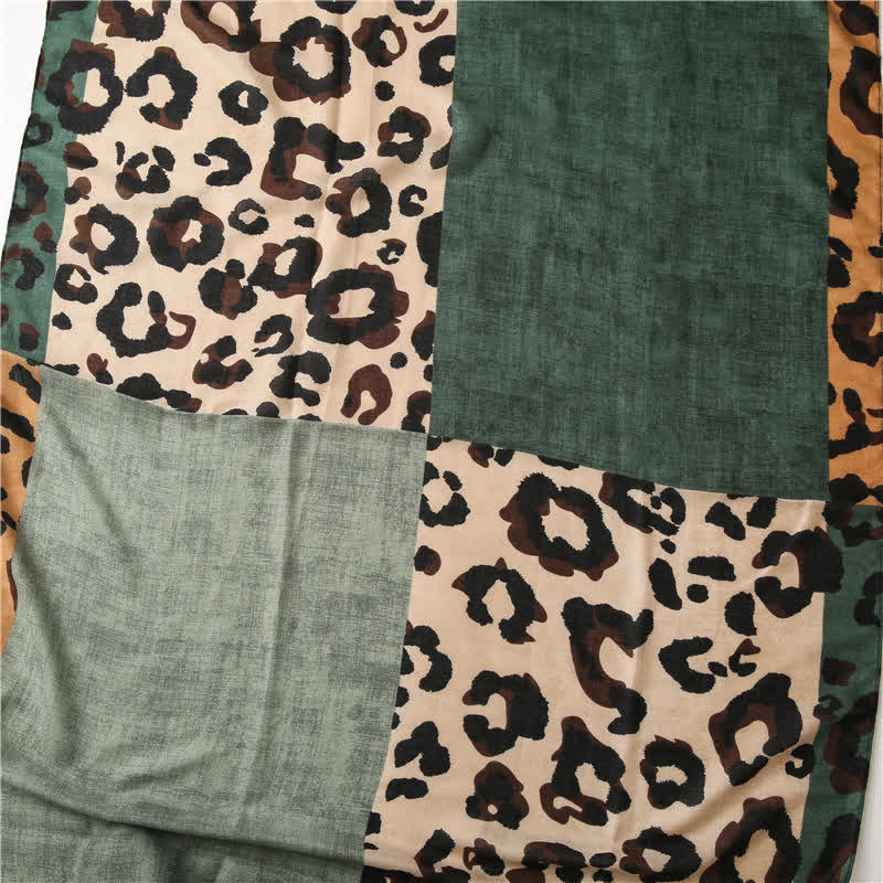 Écharpe fine et grande à imprimé léopard pour femme